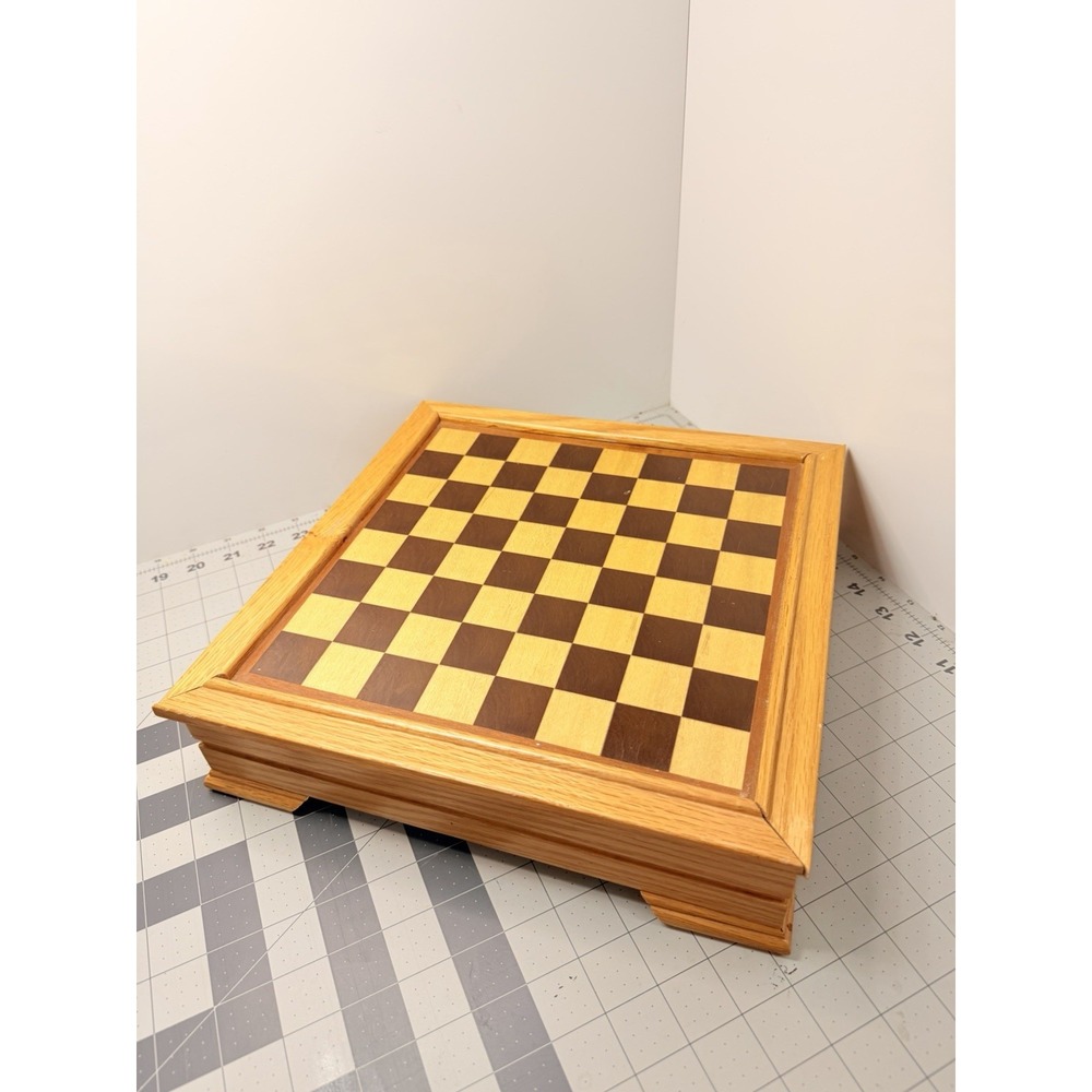 Vintage Wooden 5-in-1 Combo Game Set Chess Backgammon Cribbage Dominoes Checkers - Picture 3 of 12